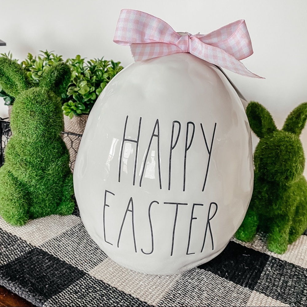Rae Dunn Happy Easter Farmhouse Egg Decor